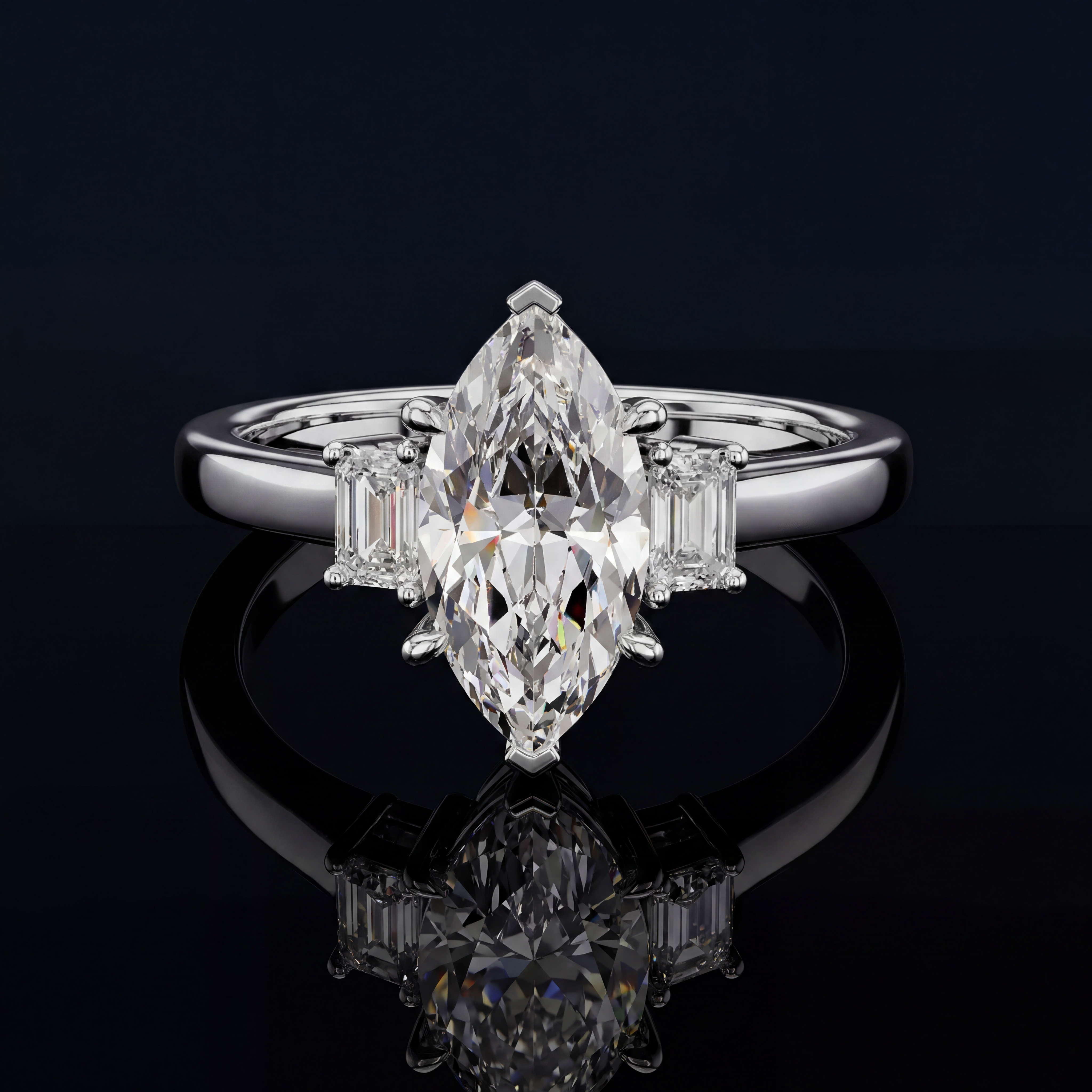 1.70 Karat Lab Grown Pırlanta Markiz Yüzük (14 ayar 3.2Gr altin)