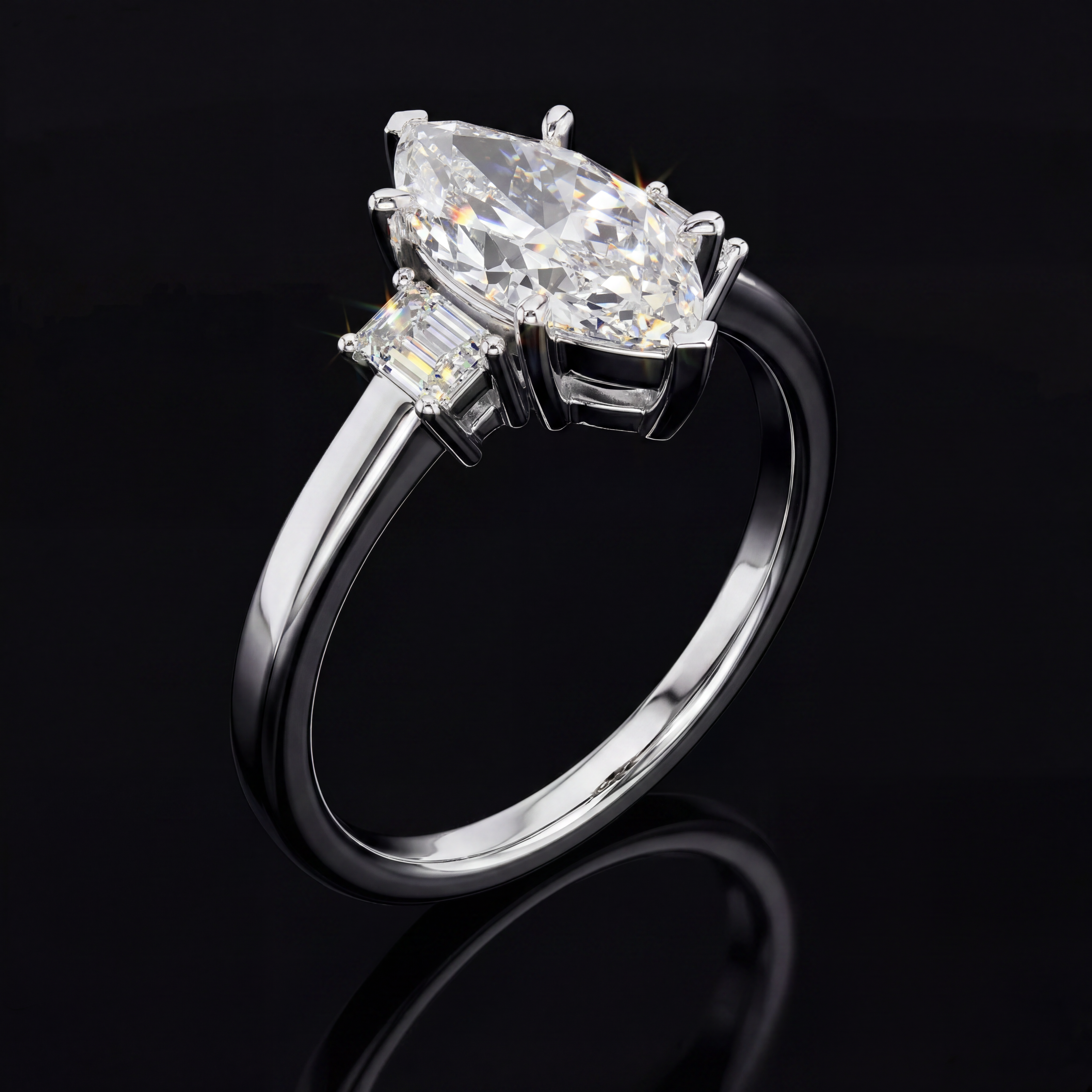 1.70 Karat Lab Grown Pırlanta Markiz Yüzük (14 ayar 3.2Gr altin)