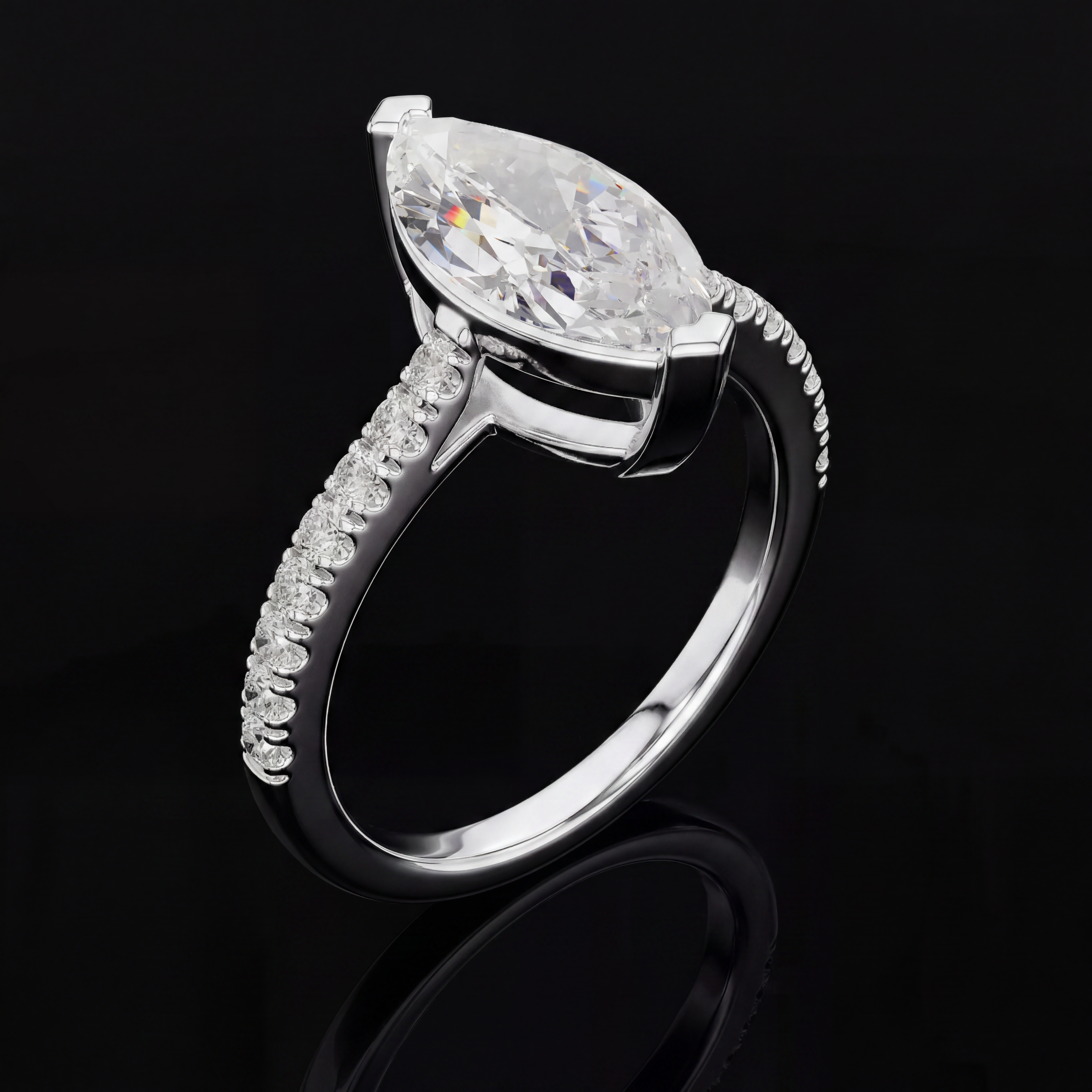 2.30 Karat Lab Grown Pırlanta Markiz Yüzük (14 ayar 0Gr 0)