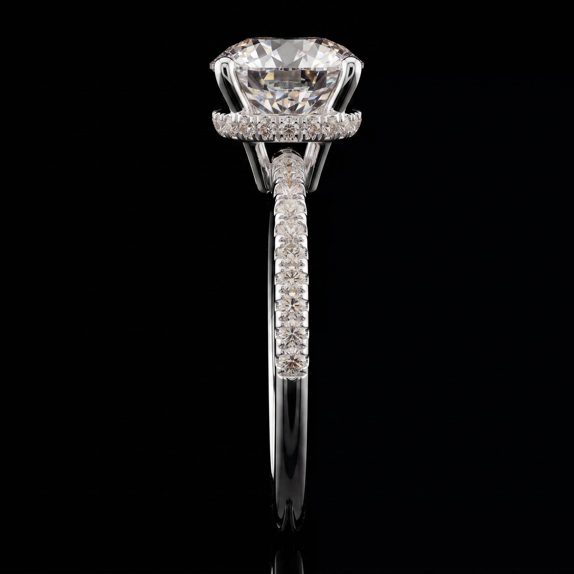 Aura 2,35 Karat Gizli Halo CVD Pırlanta Lab Grown Tektaş Yüzük (14 ayar 2.6Gr altin)
