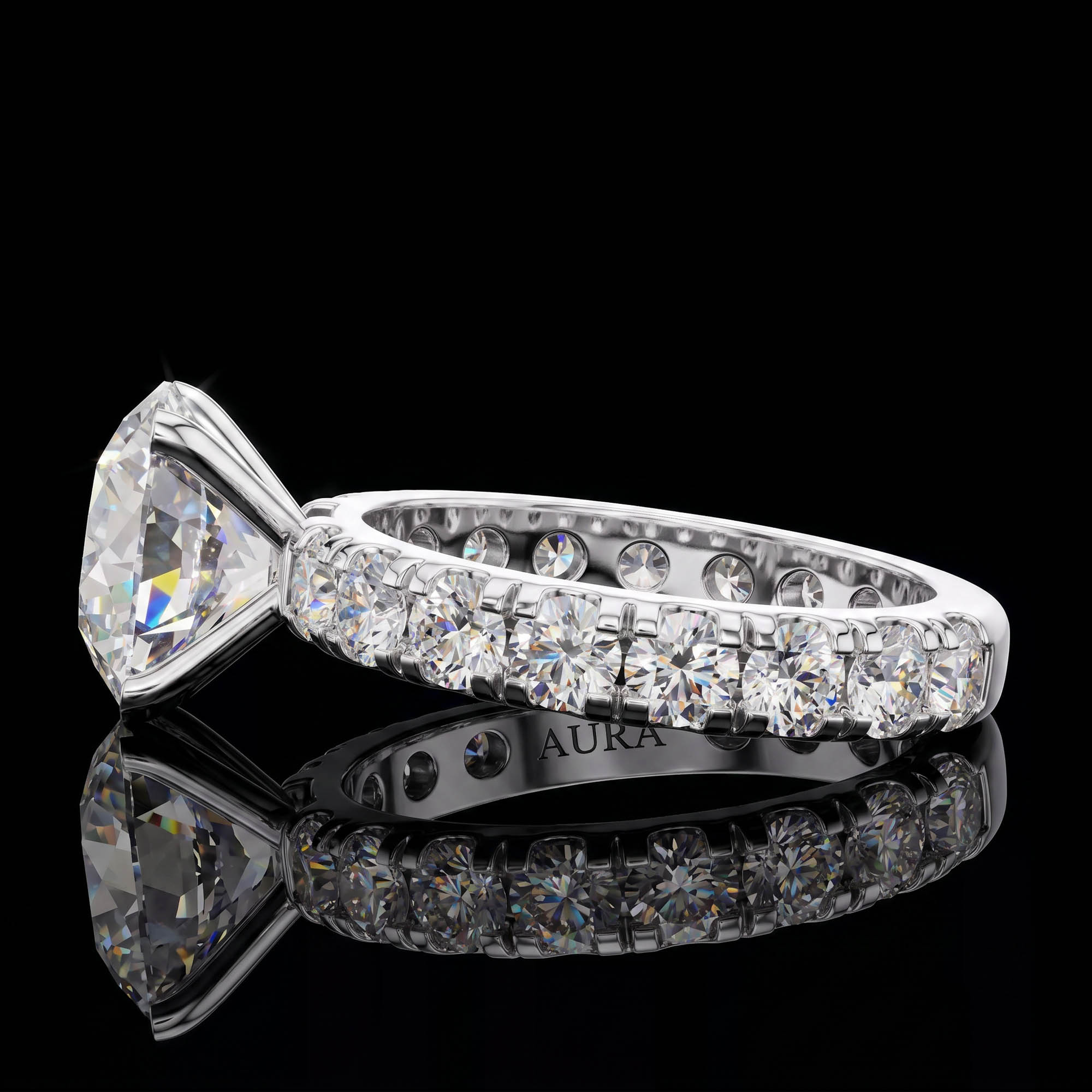 Aura 4,76 Karat Yan Taşlı CVD Pırlanta Lab Grown Tektaş Yüzük (14 ayar 4.01Gr altin)